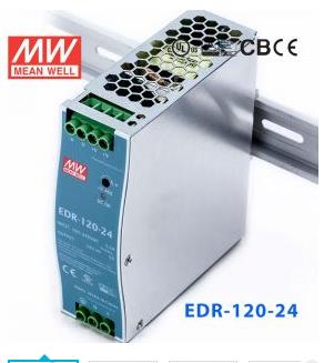 EDR-120-24 120W 24V5A单路输出明纬超薄型导轨安装电